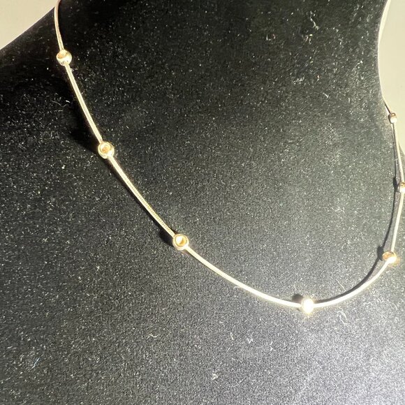 SILPADA STERLING SILVER 14K GOLD FILLED 16.5 INCH SATURN NECKLACE- Retired - Picture 4 of 7